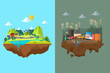 Comparison of Clean City and Polluted City