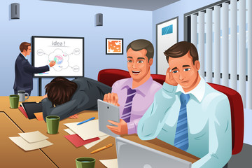 Wall Mural - Boring Business Meeting