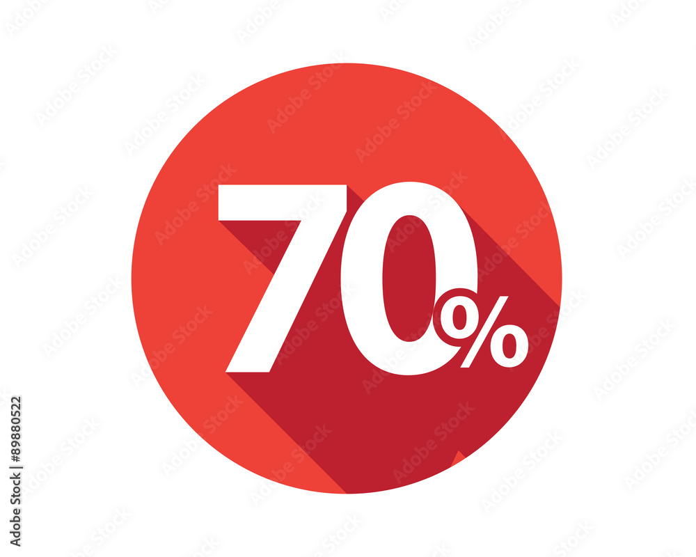 70 percent  discount sale red circle - obrazy, fototapety, plakaty 