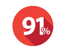 91 Percent  Discount Sale Red Circle