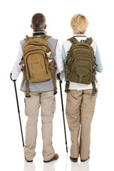 rear view of hiking couple