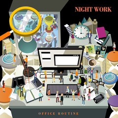 Wall Mural - work overtime concept
