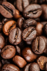 Poster - Coffee background. Brown coffee beans, close up of coffee beans