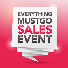 EVERYTHING MUST GO SALES EVENT, poster design element