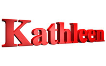 3D Kathleen Text On White Background