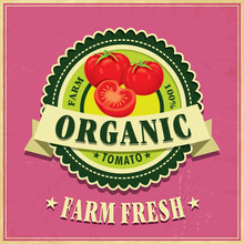 Vintage Farm Fresh Tomato Poster Design