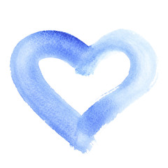 Wall Mural - Blue watercolor heart