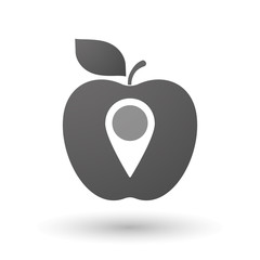 Poster - Apple icon with a map mark