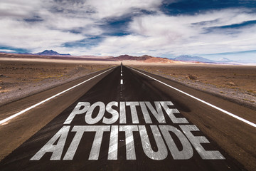 Positive Attitude written on desert road