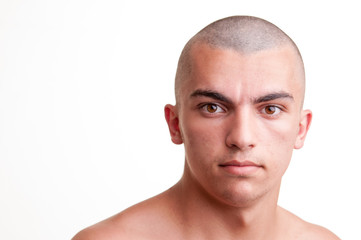 Portrait of young caucasian teenage, closeup headshot