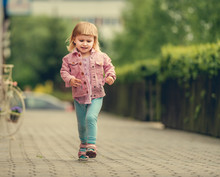 Little Cute Girl Running 