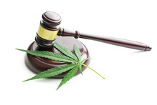 Cannabis Leaf And Judge Gavel