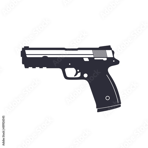Fotomural gun, pistol, handgun, vector illustration, eps10, easy to edit