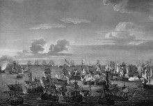An Engraved  Illustration Image Of  The Battle Of Trafalgar 1805, From A Vintage Victorian Book Dated 1884 That Is No Longer In Copyright