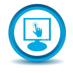 Poster - Touchscreen monitor icon, blue, 3D