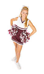 Canvas Print - Football: Happy Cheerleader Looking at Camera