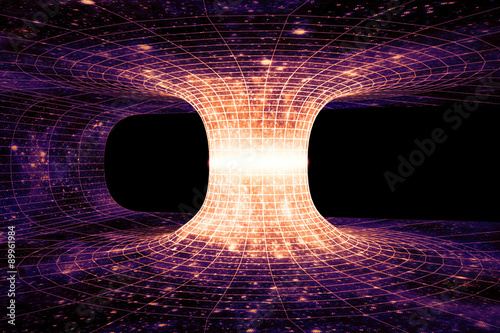 фотография A wormhole, or Einstein-Rosen Bridge, is a hypothetical shortcut connecting two separate points in spacetime