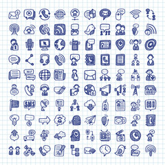 Wall Mural - doodle communication icons