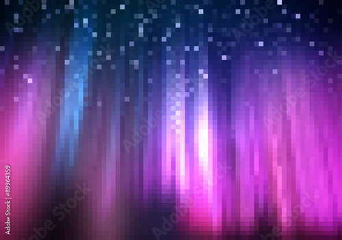 Abstract Square Pixel Mosaic Background - Colored Light Fountain Illustration...