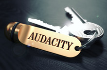 Keys With Word Audacity On Golden Label.