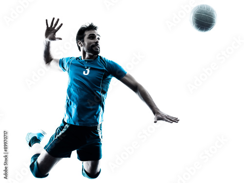Fotomural Hombre de voleibol silueta de salto