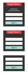 Poster - Flat template design of login form in several variants