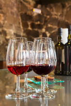 Glasses Of Ruby Port Wine