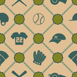 seamless background with  baseball icons for your design