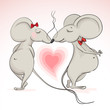love the mouse on the background of hearts