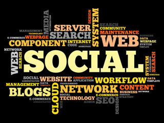 Poster - Social word cloud, business concept