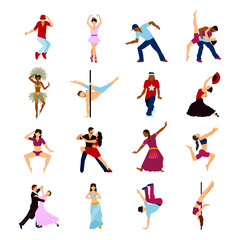 Wall Mural - People Dancing Set