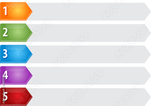 Fotografie, Obraz Pointed List Five blank business diagram illustration