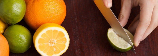 Wall Mural - Slicing fresh fruit