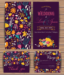 Canvas Print - Floral vector card templates.