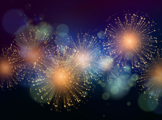 Poster - Vector Holiday Fireworks Background
