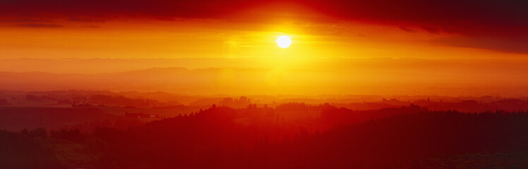 Poster - Sunset at Silver Creek State Park, Oregon