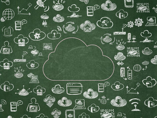 Canvas Print - Cloud networking concept: Cloud on School Board background