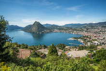 Panoramic View Of Lugano, Ticino Canton, Switzerland