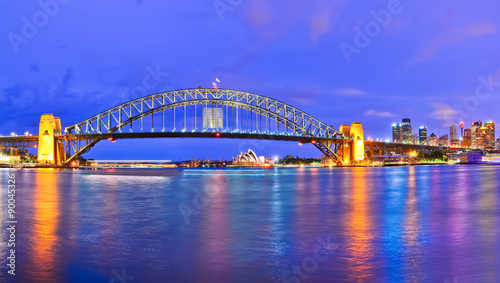 Obraz na płótnie View of Sydney Harbor at night
