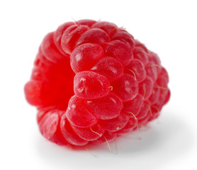 Red sweet raspberry isolated on white