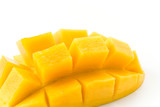 Fototapeta Dmuchawce - fresh mango on white background