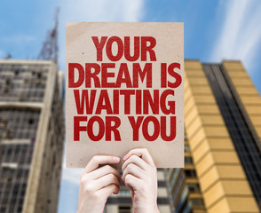 Your Dream is Waiting For You card with urban background