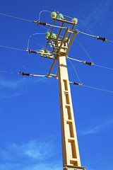 Wall Mural -   utility pole in energy and distribution pylon