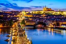 Prague Castle And Charles Bridge, Czech Republic