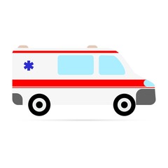 Canvas Print - Ambulance on a white background