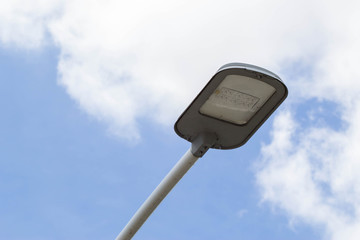 Street light blue sky background