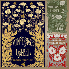 Vector Vintage Items: Label Art Nouveau