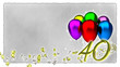 birthday concept with colorful baloons - 40th