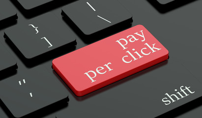 Canvas Print - Pay Per Click on Red Keyboard Button