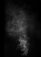 White smoke on black background